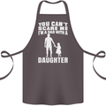 Dad With a Daughter Funny Fathers Day Cotton Apron 100% Organic Dark Grey