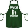 Dad With a Daughter Funny Fathers Day Cotton Apron 100% Organic Forest Green