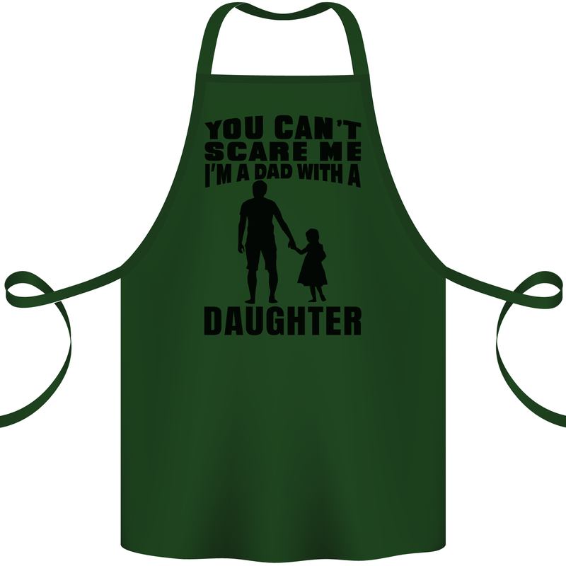 Dad With a Daughter Funny Fathers Day Cotton Apron 100% Organic Forest Green