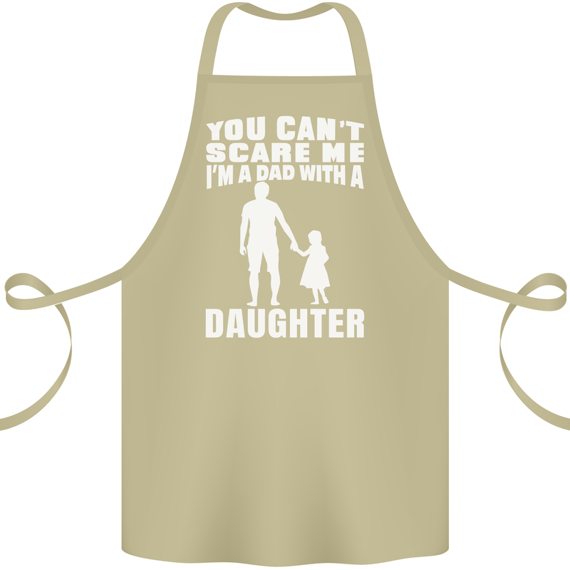 Dad With a Daughter Funny Fathers Day Cotton Apron 100% Organic Khaki