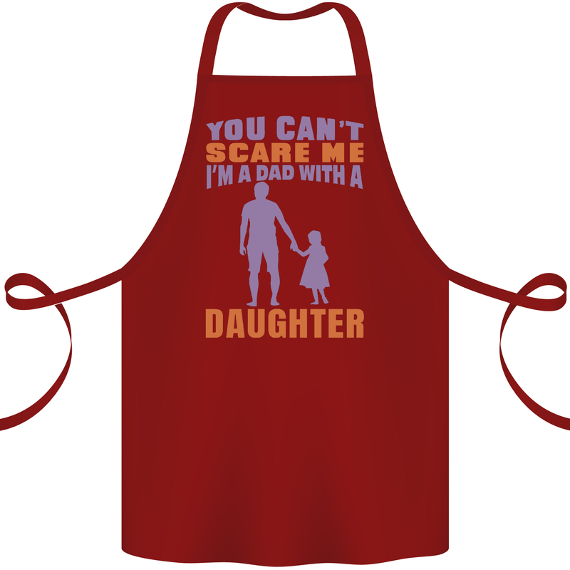 Dad With a Daughter Funny Fathers Day Cotton Apron 100% Organic Maroon