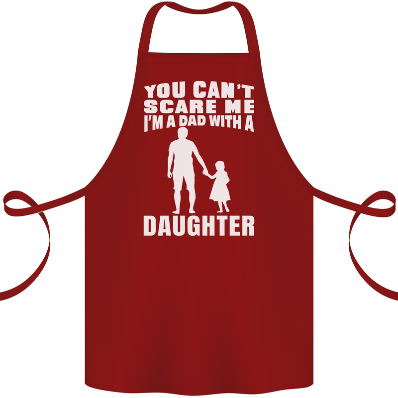 Dad With a Daughter Funny Fathers Day Cotton Apron 100% Organic Maroon
