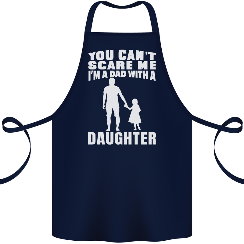 Dad With a Daughter Funny Fathers Day Cotton Apron 100% Organic Navy Blue