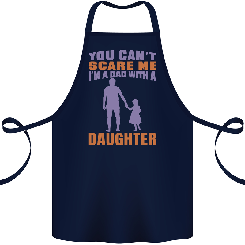 Dad With a Daughter Funny Fathers Day Cotton Apron 100% Organic Navy Blue
