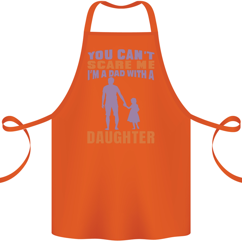 Dad With a Daughter Funny Fathers Day Cotton Apron 100% Organic Orange