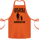 Dad With a Daughter Funny Fathers Day Cotton Apron 100% Organic Orange