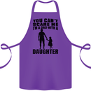 Dad With a Daughter Funny Fathers Day Cotton Apron 100% Organic Purple