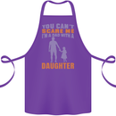Dad With a Daughter Funny Fathers Day Cotton Apron 100% Organic Purple