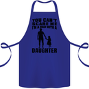 Dad With a Daughter Funny Fathers Day Cotton Apron 100% Organic Royal Blue