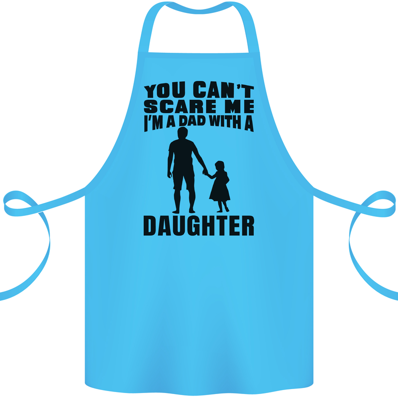 Dad With a Daughter Funny Fathers Day Cotton Apron 100% Organic Turquoise