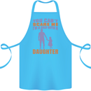 Dad With a Daughter Funny Fathers Day Cotton Apron 100% Organic Turquoise