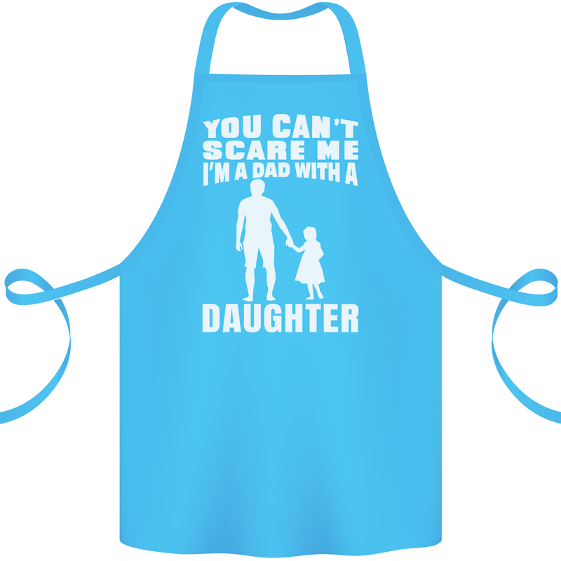 Dad With a Daughter Funny Fathers Day Cotton Apron 100% Organic Turquoise