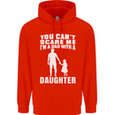 Dad With a Daughter Funny Fathers Day Mens 80% Cotton Hoodie Bright Red