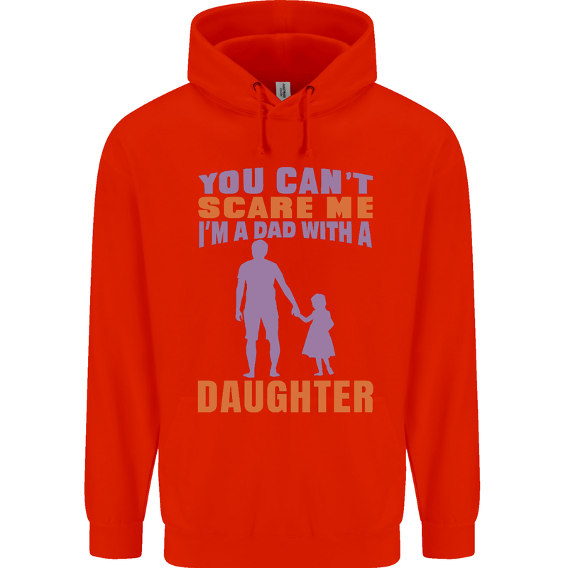 Dad With a Daughter Funny Fathers Day Mens 80% Cotton Hoodie Bright Red