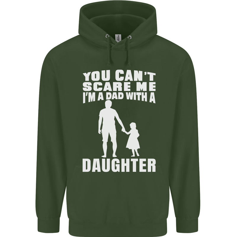 Dad With a Daughter Funny Fathers Day Mens 80% Cotton Hoodie Forest Green