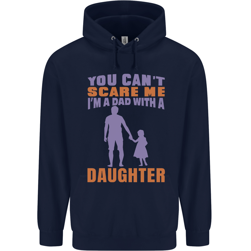 Dad With a Daughter Funny Fathers Day Mens 80% Cotton Hoodie Navy Blue