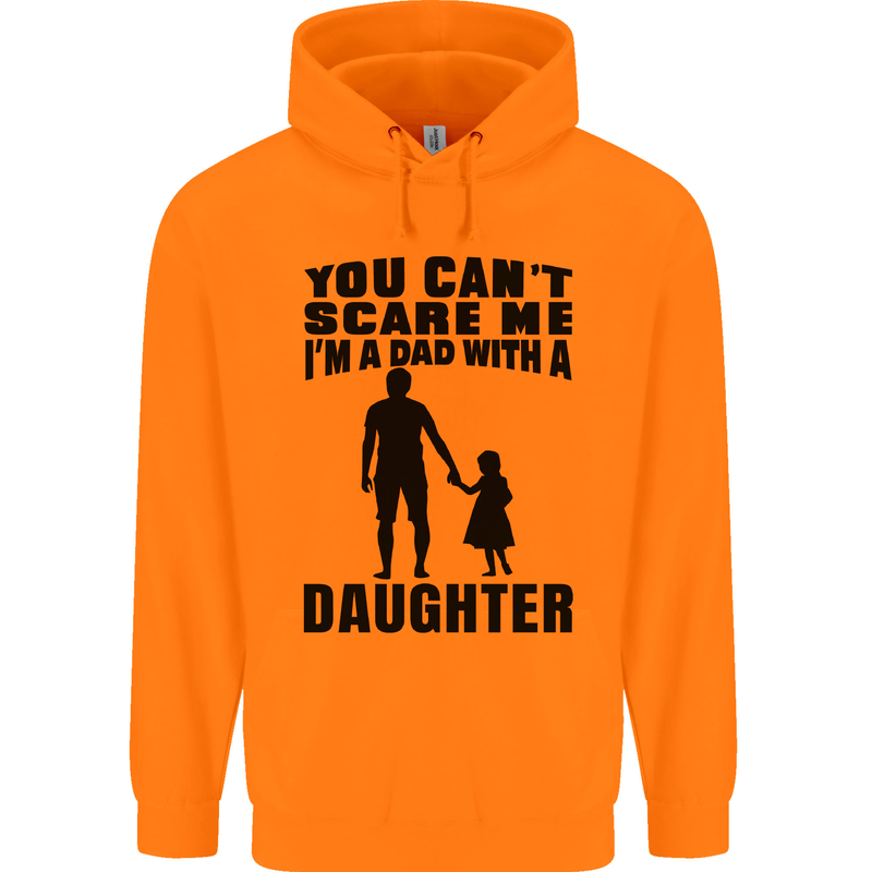 Dad With a Daughter Funny Fathers Day Mens 80% Cotton Hoodie Orange