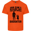 Dad With a Daughter Funny Fathers Day Mens Cotton T-Shirt Tee Top Orange
