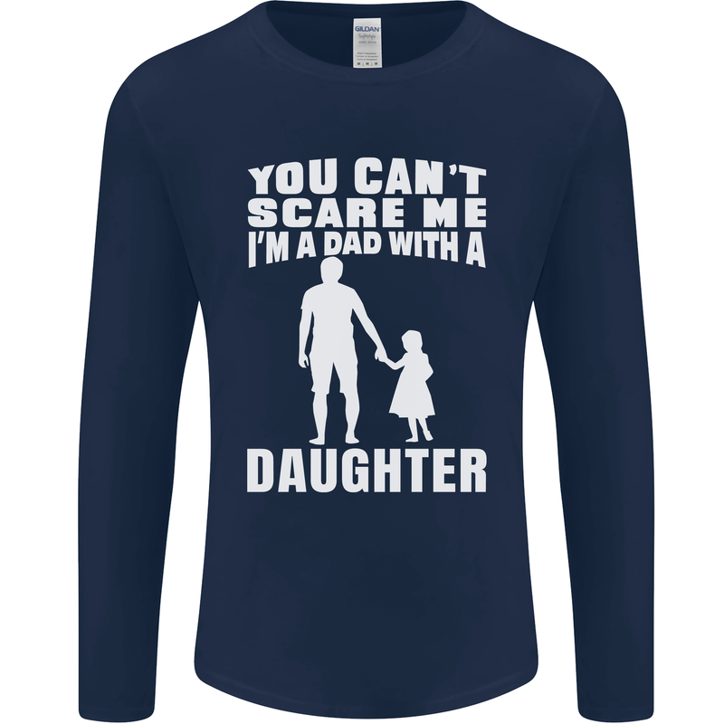 Dad With a Daughter Funny Fathers Day Mens Long Sleeve T-Shirt Navy Blue
