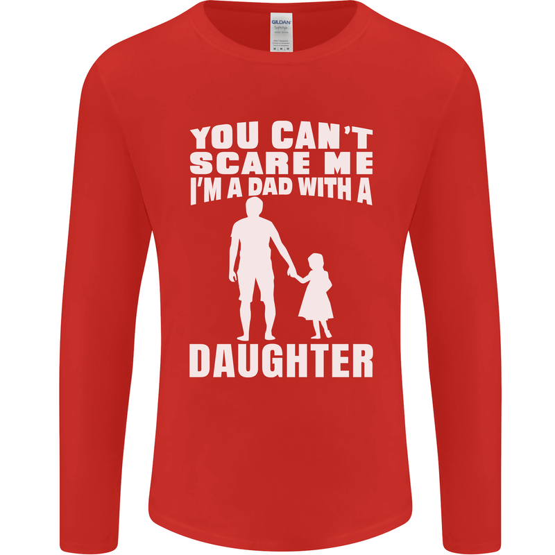 Dad With a Daughter Funny Fathers Day Mens Long Sleeve T-Shirt Red