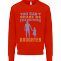 Dad With a Daughter Funny Fathers Day Mens Sweatshirt Jumper Bright Red
