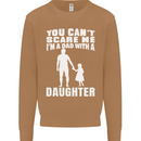 Dad With a Daughter Funny Fathers Day Mens Sweatshirt Jumper Caramel Latte