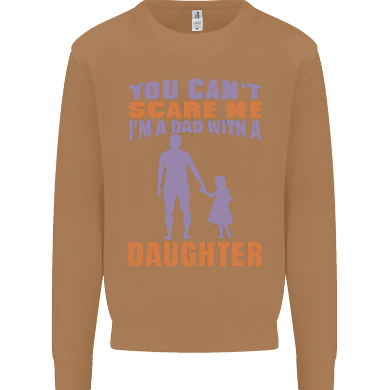 Dad With a Daughter Funny Fathers Day Mens Sweatshirt Jumper Caramel Latte