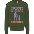 Dad With a Daughter Funny Fathers Day Mens Sweatshirt Jumper Forest Green