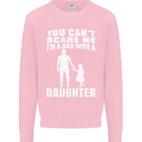 Dad With a Daughter Funny Fathers Day Mens Sweatshirt Jumper Light Pink
