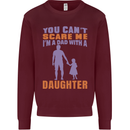 Dad With a Daughter Funny Fathers Day Mens Sweatshirt Jumper Maroon