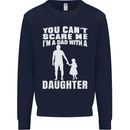 Dad With a Daughter Funny Fathers Day Mens Sweatshirt Jumper Navy Blue
