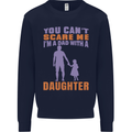 Dad With a Daughter Funny Fathers Day Mens Sweatshirt Jumper Navy Blue