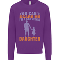 Dad With a Daughter Funny Fathers Day Mens Sweatshirt Jumper Purple