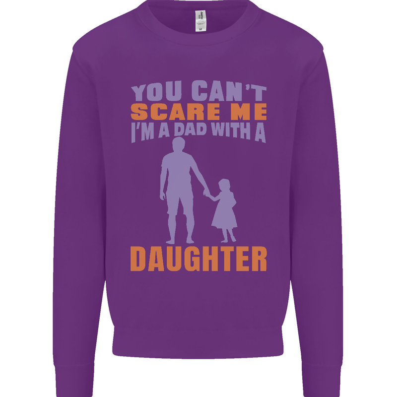 Dad With a Daughter Funny Fathers Day Mens Sweatshirt Jumper Purple