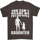 Dad With a Daughter Funny Fathers Day Mens T-Shirt Cotton Gildan Dark Chocolate