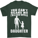 Dad With a Daughter Funny Fathers Day Mens T-Shirt Cotton Gildan Forest Green