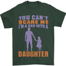 Dad With a Daughter Funny Fathers Day Mens T-Shirt Cotton Gildan Forest Green
