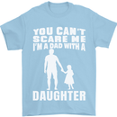 Dad With a Daughter Funny Fathers Day Mens T-Shirt Cotton Gildan Light Blue