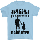 Dad With a Daughter Funny Fathers Day Mens T-Shirt Cotton Gildan Light Blue