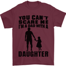 Dad With a Daughter Funny Fathers Day Mens T-Shirt Cotton Gildan Maroon