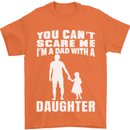 Dad With a Daughter Funny Fathers Day Mens T-Shirt Cotton Gildan Orange