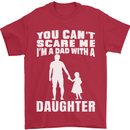Dad With a Daughter Funny Fathers Day Mens T-Shirt Cotton Gildan Red
