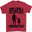 Dad With a Daughter Funny Fathers Day Mens T-Shirt Cotton Gildan Red