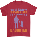 Dad With a Daughter Funny Fathers Day Mens T-Shirt Cotton Gildan Red