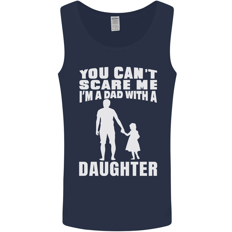 Dad With a Daughter Funny Fathers Day Mens Vest Tank Top Navy Blue