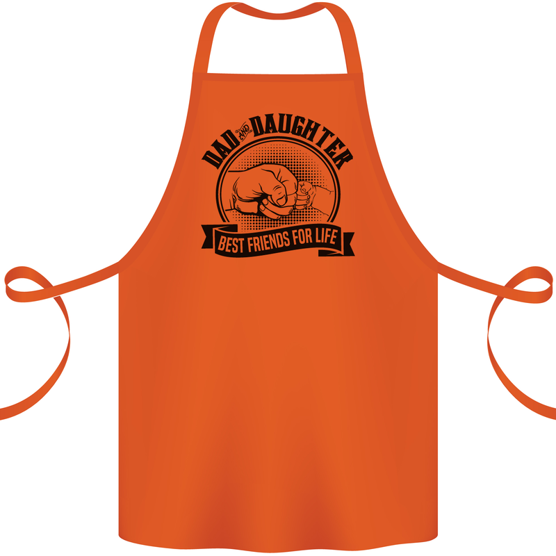 Dad & Daughter Best Friends Father's Day Cotton Apron 100% Organic Orange