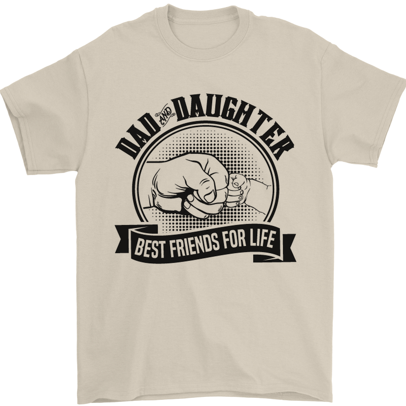 Dad & Daughter Best Friends Father's Day Mens T-Shirt Cotton Gildan Sand