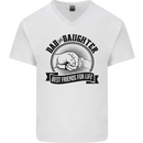 Dad & Daughter Best Friends Father's Day Mens V-Neck Cotton T-Shirt White