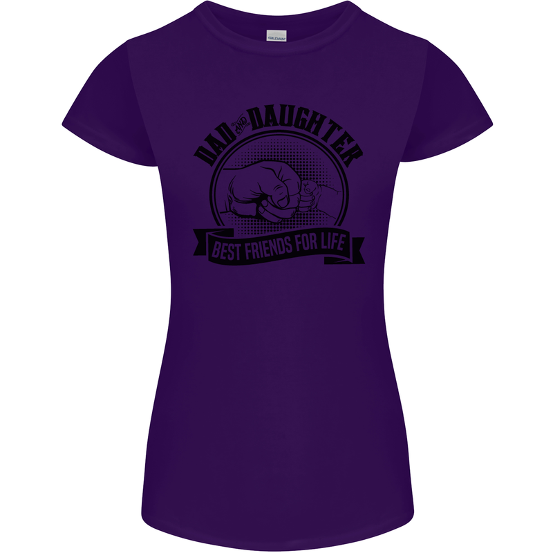 Dad & Daughter Best Friends Father's Day Womens Petite Cut T-Shirt Purple
