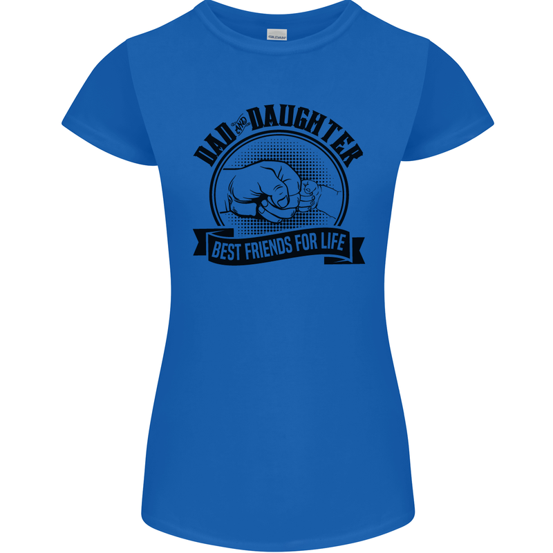 Dad & Daughter Best Friends Father's Day Womens Petite Cut T-Shirt Royal Blue